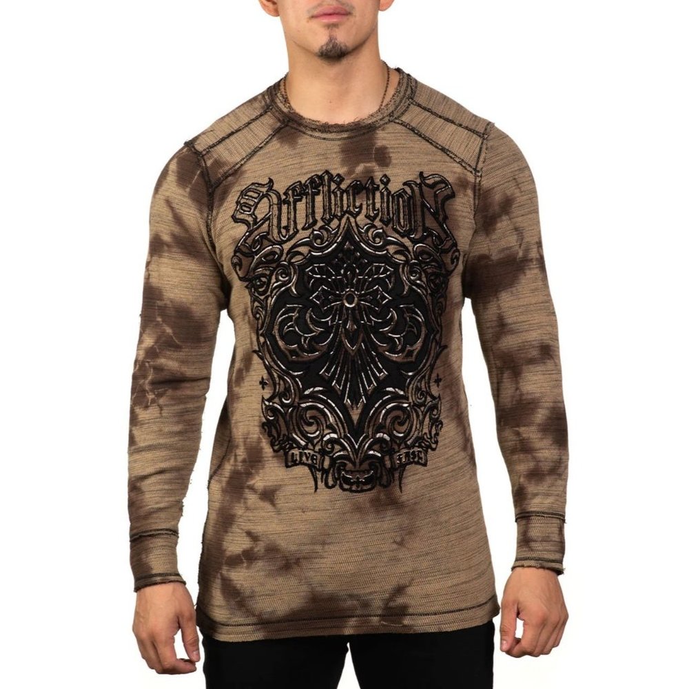 NEW AFFLICTION PRECISION REV. THERMAL LONG SLEEVE T-SHIRT